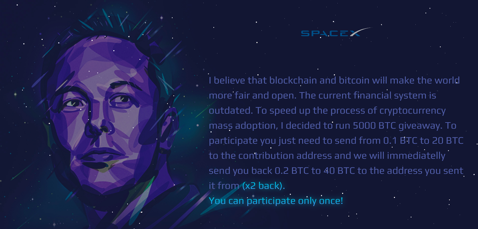 SpaceX Bitcoin Giveaway?