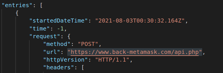 MetaMask Phish Kit POST request