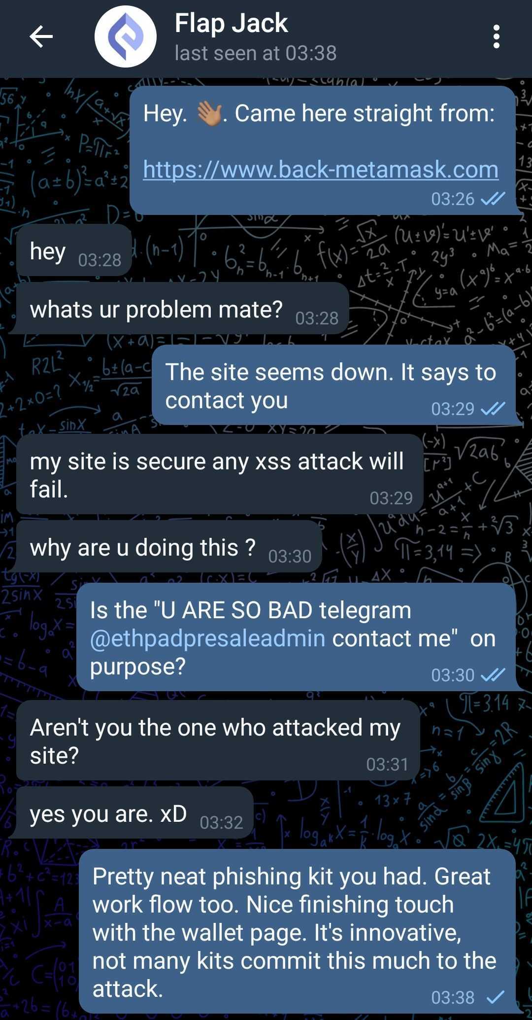 MetaMask Phishers conversation