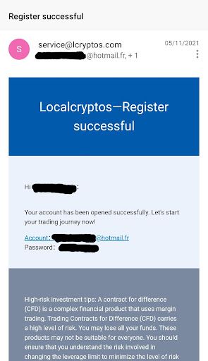 fake success registration  email 